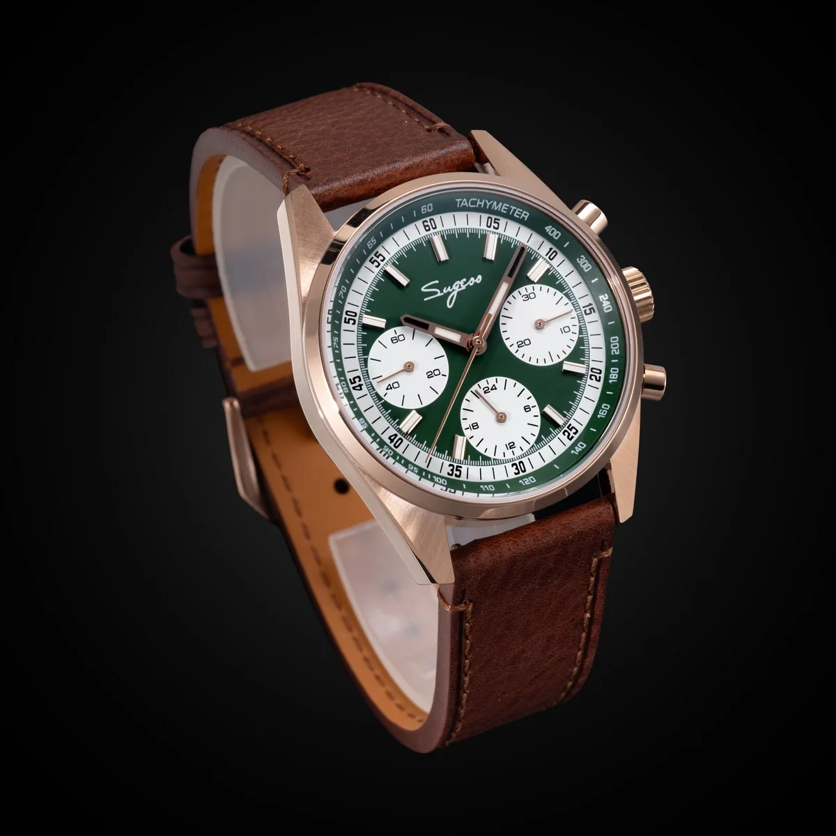 Sugess Mens Watch 38mm Chronograph Mechanical Wristwatches Tianjin Gooseneck Movement Sapphire Crystal Roulette Dial S465 new S9134d548f50541e4956b7347f6ecea7fe