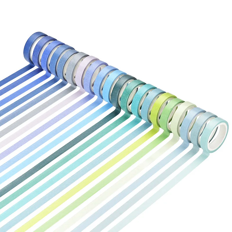 Decoration tape non-repetitive basic solid color rainbow tape for notebook diary DIY decoration office layout and paper sticker box set 60pcs