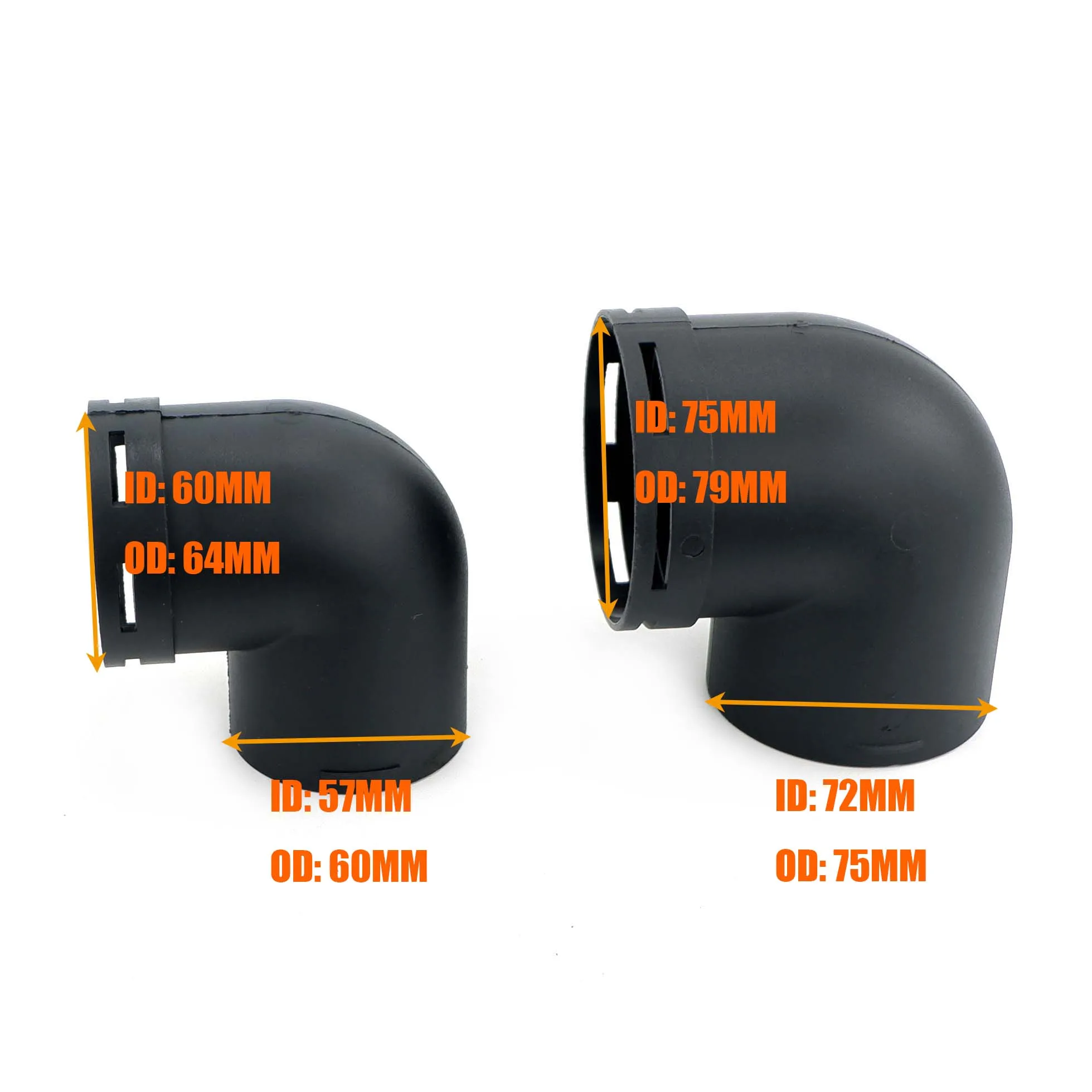 Diesel Heater Ducting Air Vent Outlet 60MM 75MM L Piece Elbow Bend Piece Duct Pipe Connector for Car Truck VAN Camper for Diesel Heater Exhaust Pipe Air Diesel Heater Duct Pipe Air Diesel Heater Diesel Heater Heater Duct Connector Air Heater Exhaust Connector Car Heater Accessories