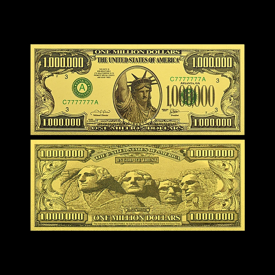 Gold Million Dollar Bill Commemorative – 24K Gold Layered, Hologram Certified - View #11