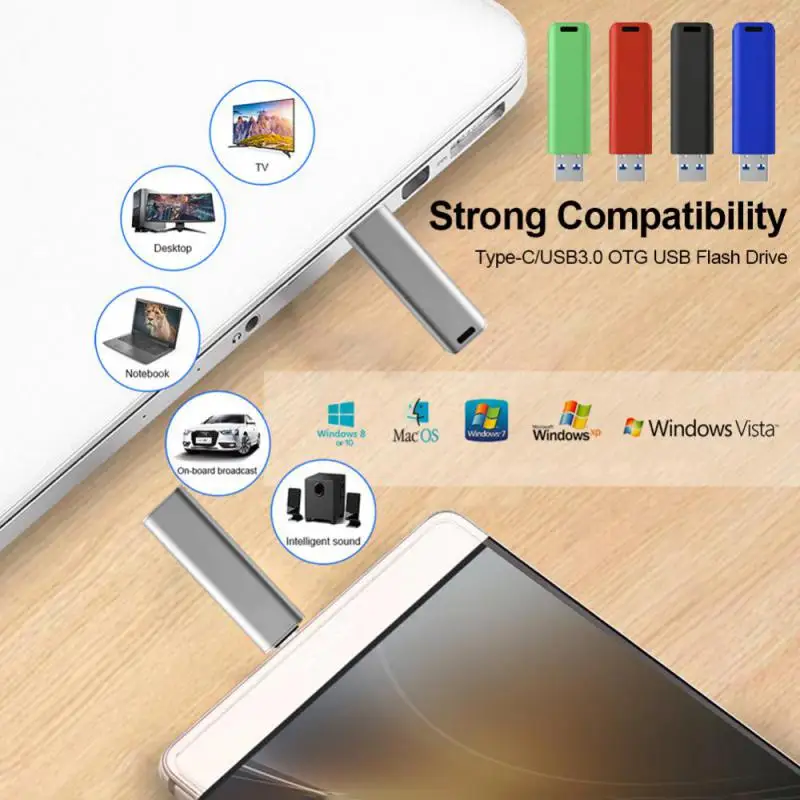 USB Flash Drive 2TB 1TB 2-in-1 Pen Drive Type-C USB3.0 Pendrive Dual OTG High Speed Metal Memory Stick For PC Phone Tablet