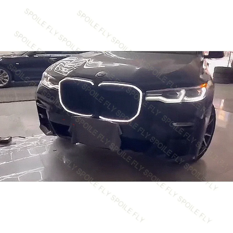 2019년부터 2022년까지 BMW X7 G07용 LED 라이트 램프 그릴 레이싱 그릴 자동차 상단 범퍼 후드 메쉬 그리드 (ABS 소재)