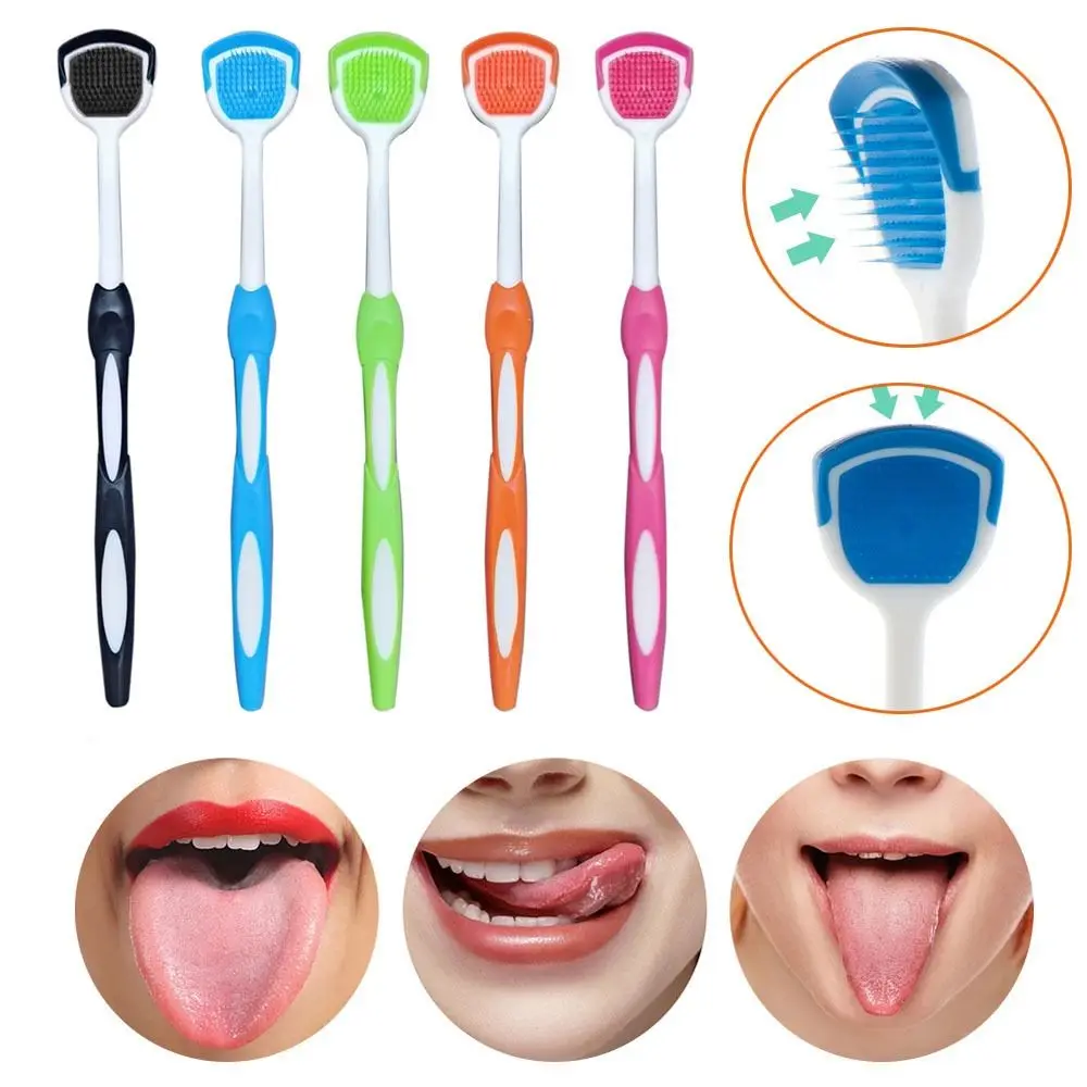 

Eco Friendly High Quality Food Grade Silicone Oral Care Tongue Brush Tongue Scraper Cleaner Mouth Brush Tongue Scraper