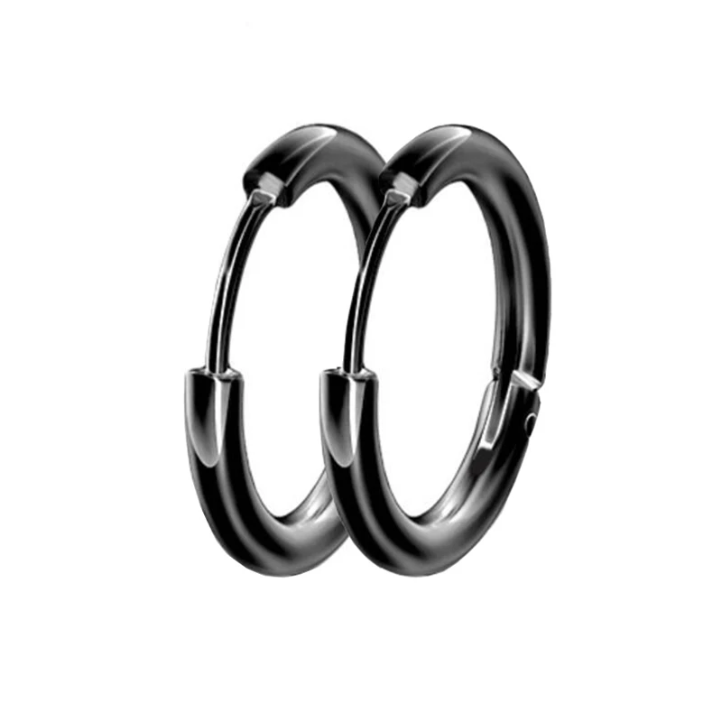 2 Clip-on Orecchini A Cerchio, Orecchini Da Uomo Donna - Foto 3