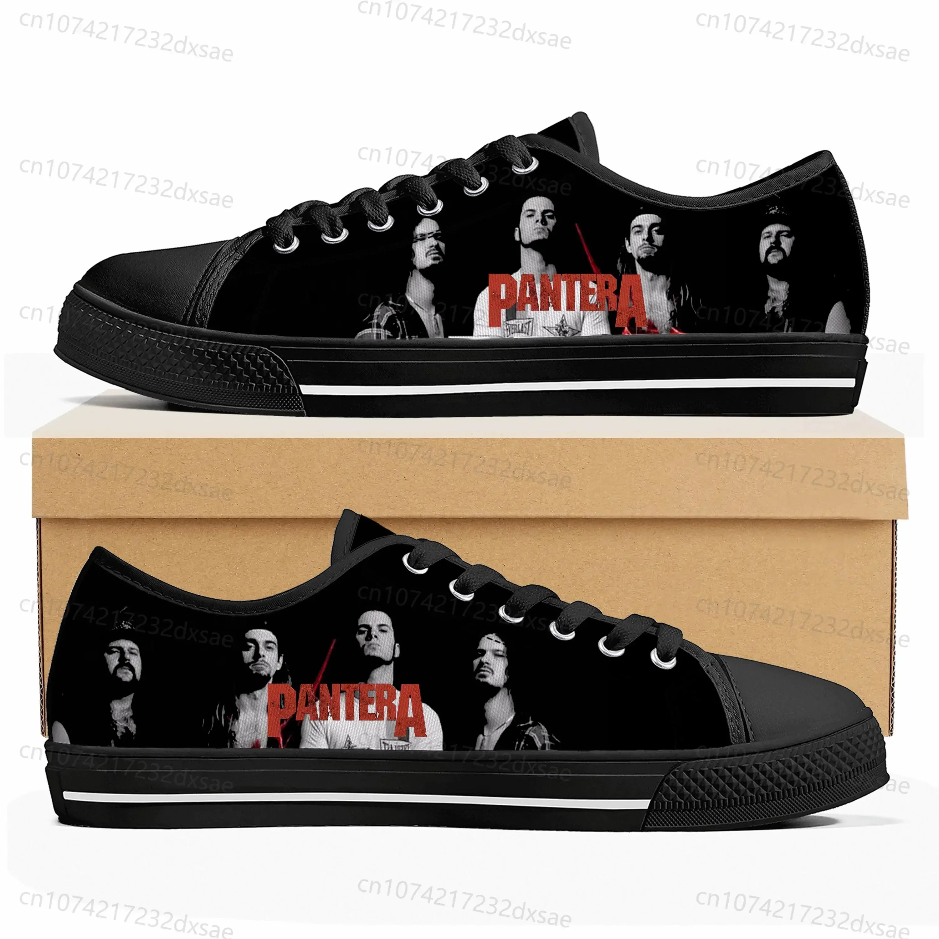 Pantera Metal Band Pop Low Top High Quality Sneakers Mens Women Teenager Canvas Sneaker Casual Couple Shoes Custom Shoes