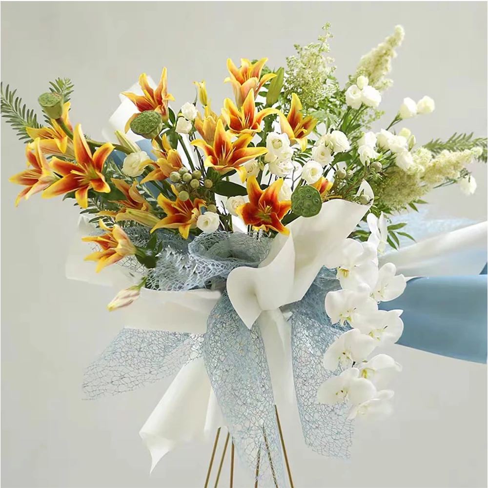 Carta da regalo per Bouquet di fiori, carta da imballaggio floreale  traforata in rete Jacquard, forniture floreali per fiori freschi, forniture per  fioristi - AliExpress