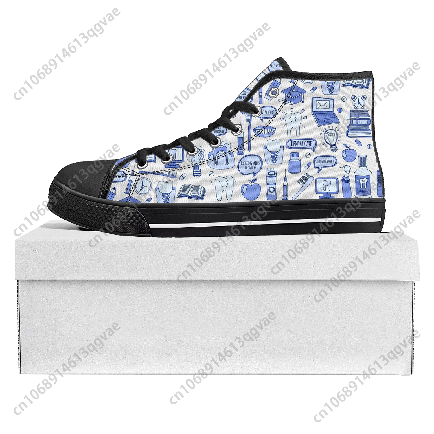 Hospital Nurse Heart High Top High Quality Sneakers Mens Womens Teenager Canvas Sneaker Casual Couple Shoes Custom Shoe Black