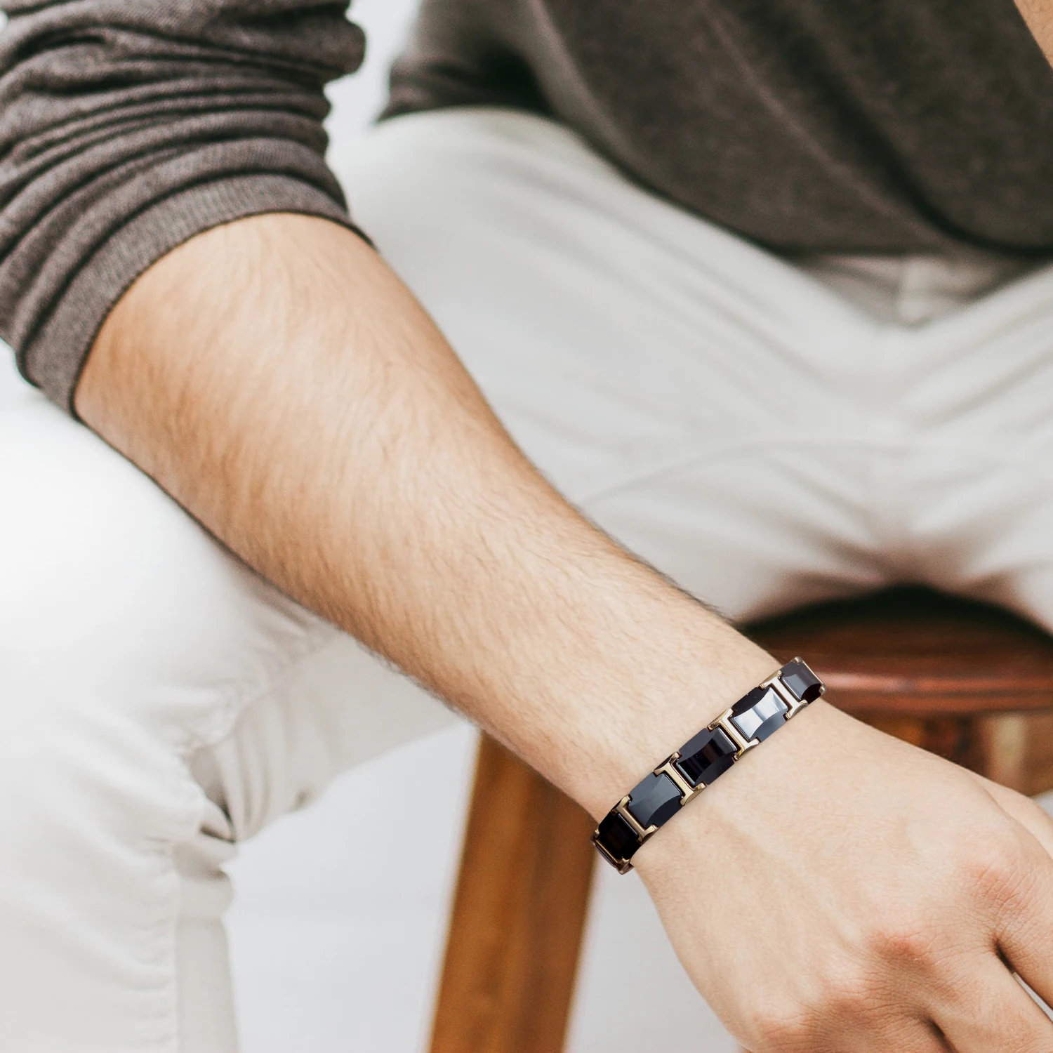 Ceramic Titanium Steel Bracelet Magnetic Slimming Energy Bracelet Hematite Tungsten Bracelets