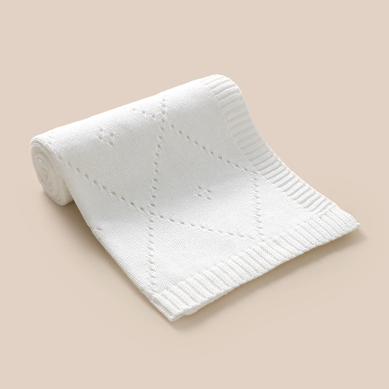 Baby Blankets for New Born Boys Girls 90*70cm Cotton Knitted Infant Stroller Bedding Swaddle Wrap Quilts Plaid Toddler Throw Mat - 2