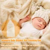 Newborn Baby Blanket Cotton Blend Infant Wrap Blanket Newborn Hooded Towel Blanket Knit Baby Resting Bag Soft Thick Knit Wrap 5