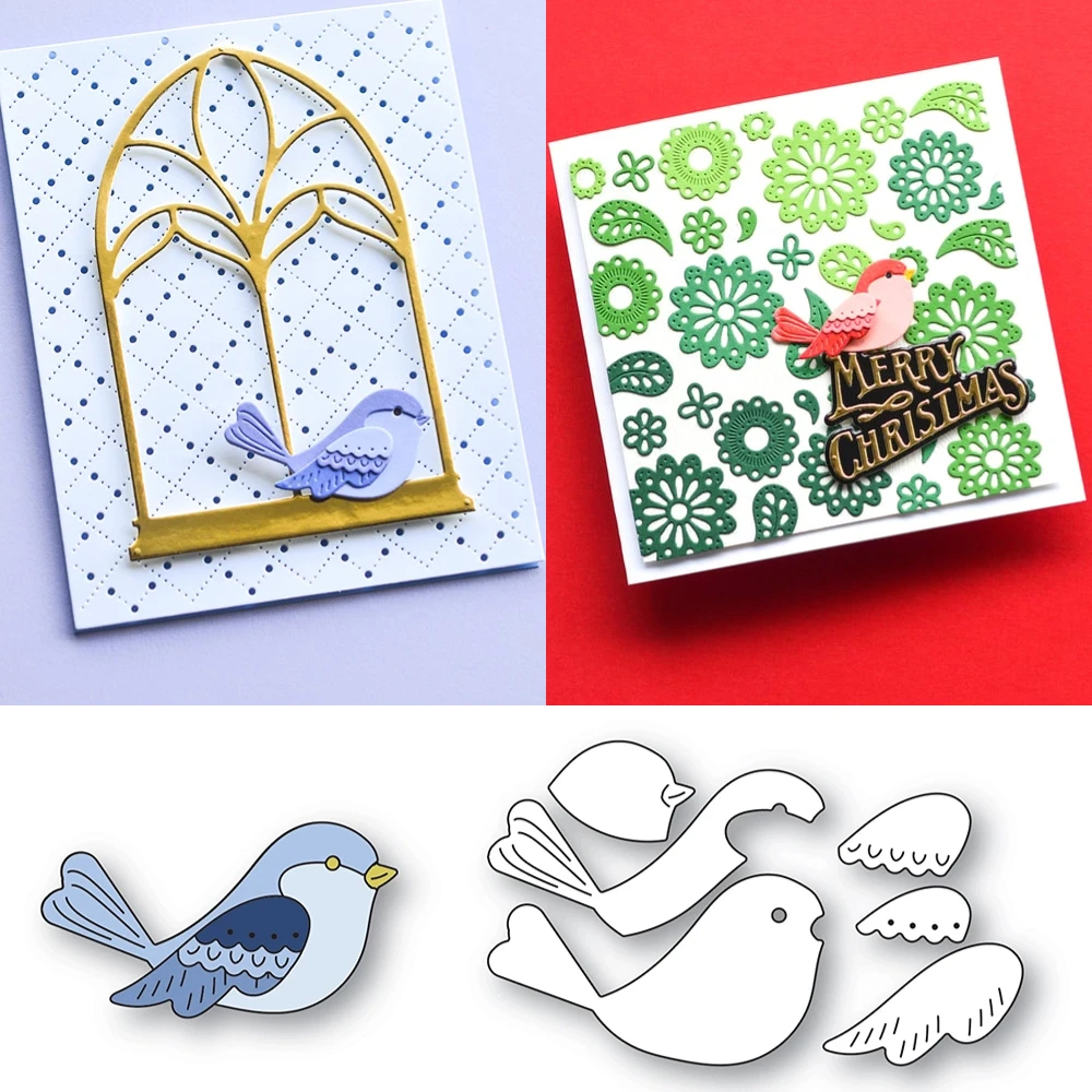 

Скандинавская птица, металлические высекальные штампы, искусственное украшение, шаблон для тиснения, сделай сам, поздравительная открытка ручной работы