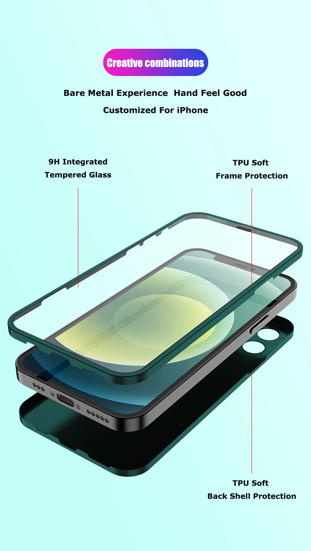 iphone 11 waterproof case For iPhone 13 12 11 Pro Max Case 360 Full Cover Ultra thin Protection Cover XR X XS 12 13 Mini Screen Protector Tempered Glass iphone xr wallet case