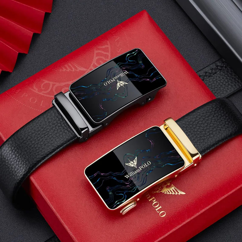 Men's genuine leather business belt automatic buckle high-end belt casual fashion belt - Image 3