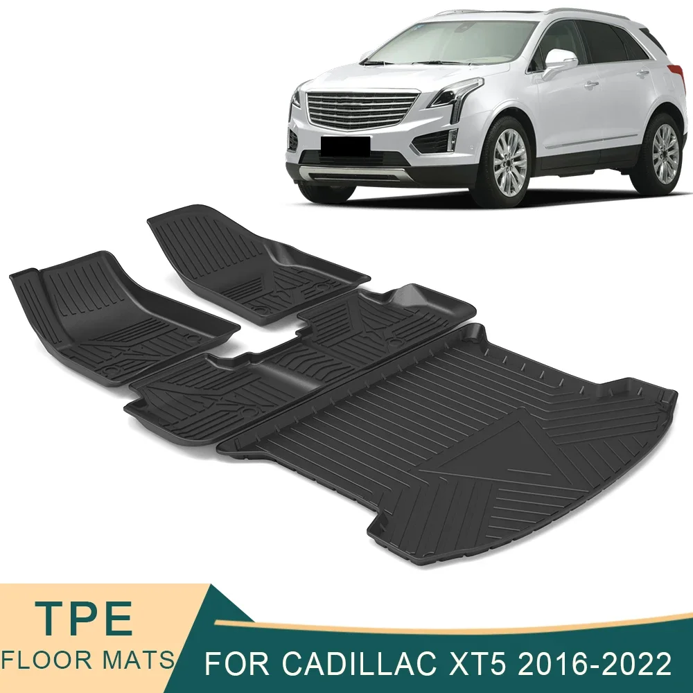

Автомобильные коврики для Cadillac XT5 2016-2022, всесезонные коврики из ТПЭ без запаха, водонепроницаемые коврики для подноса, аксессуары для интерьера