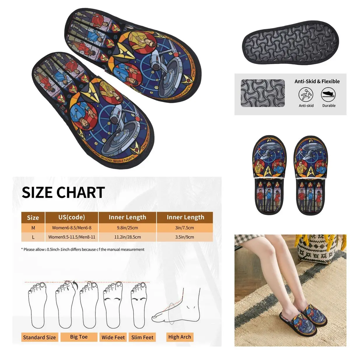 

Star Treks Starfleet Theme Design Men Women Furry slippers,Warm printing pantoufle homme Home slippers
