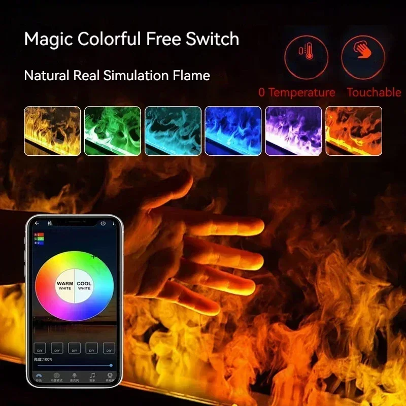 Smart Home Steam Fireplace For Living Room LED Simulated Flame 3D Water Vapor Fireplace TV Decorative Electric Wall