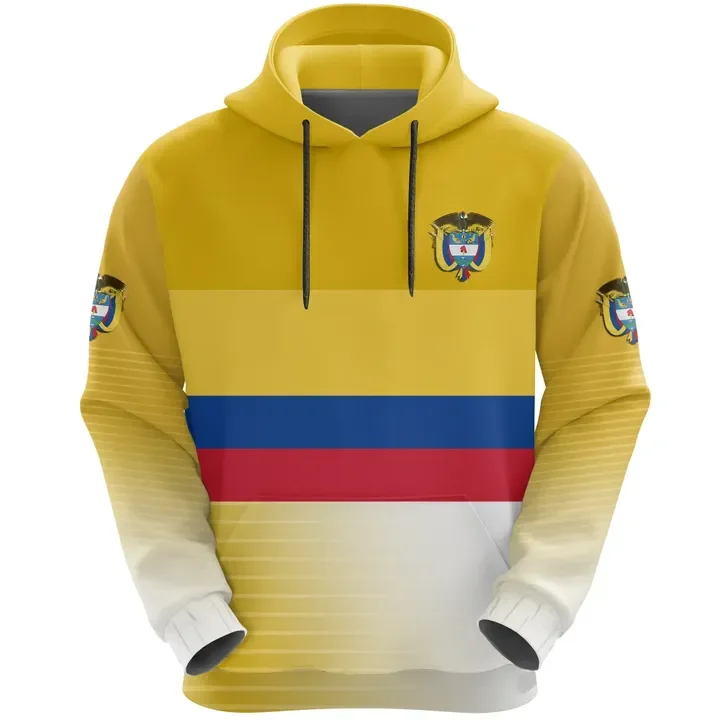 thumbnail image 1 of Sudadera con capucha con estampado de mapa y emblema nacional de Colombia, sudadera con capucha con bandera y flor de hibisco para hombres, ropa deportiva para caballeros, sudaderas con capucha para m, 1 of 5
