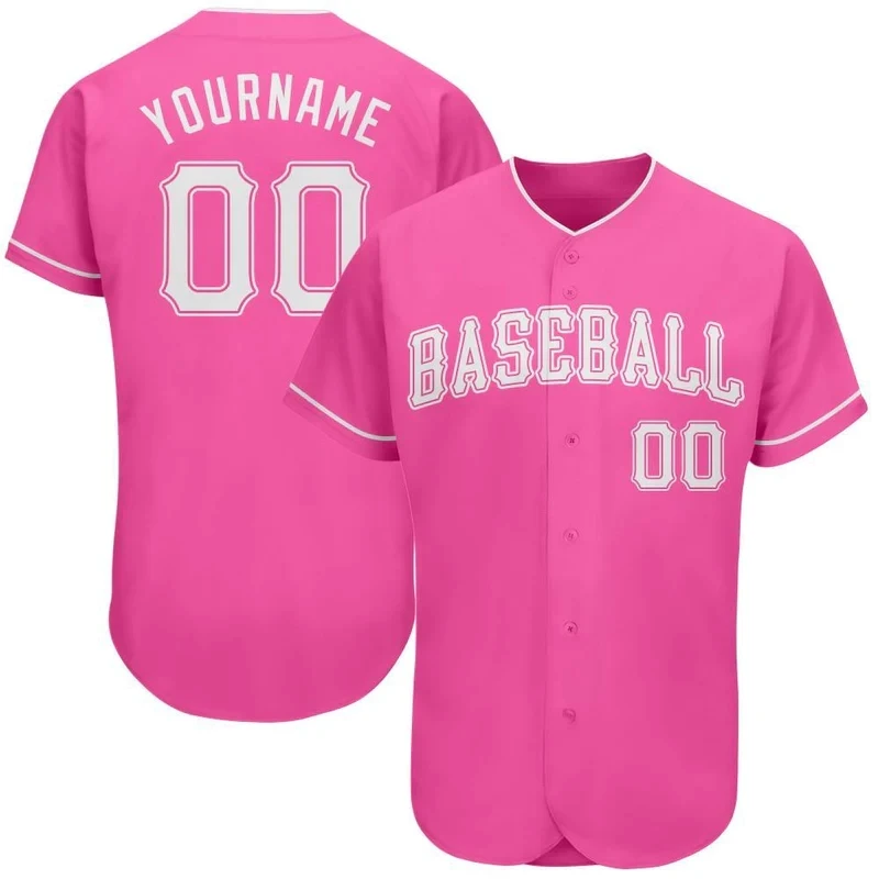 Custom Pink Baseball Jersey Men and Women Section Shirt 3D Printed Shirt Casual Team Shirts Hip Hop Unisex Tops