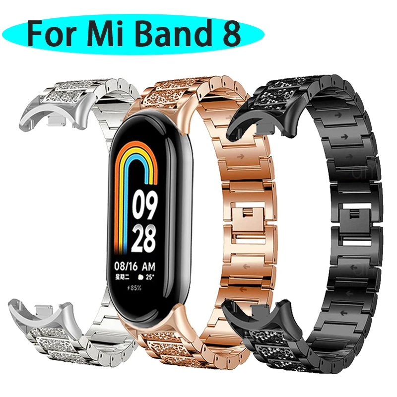 

Metal Diamond Strap Watch For Mi Band 8 Accessories WristBand For xiaomiband 8 Bracelet Correa For Xiaomi Smart band 8 WatchBand