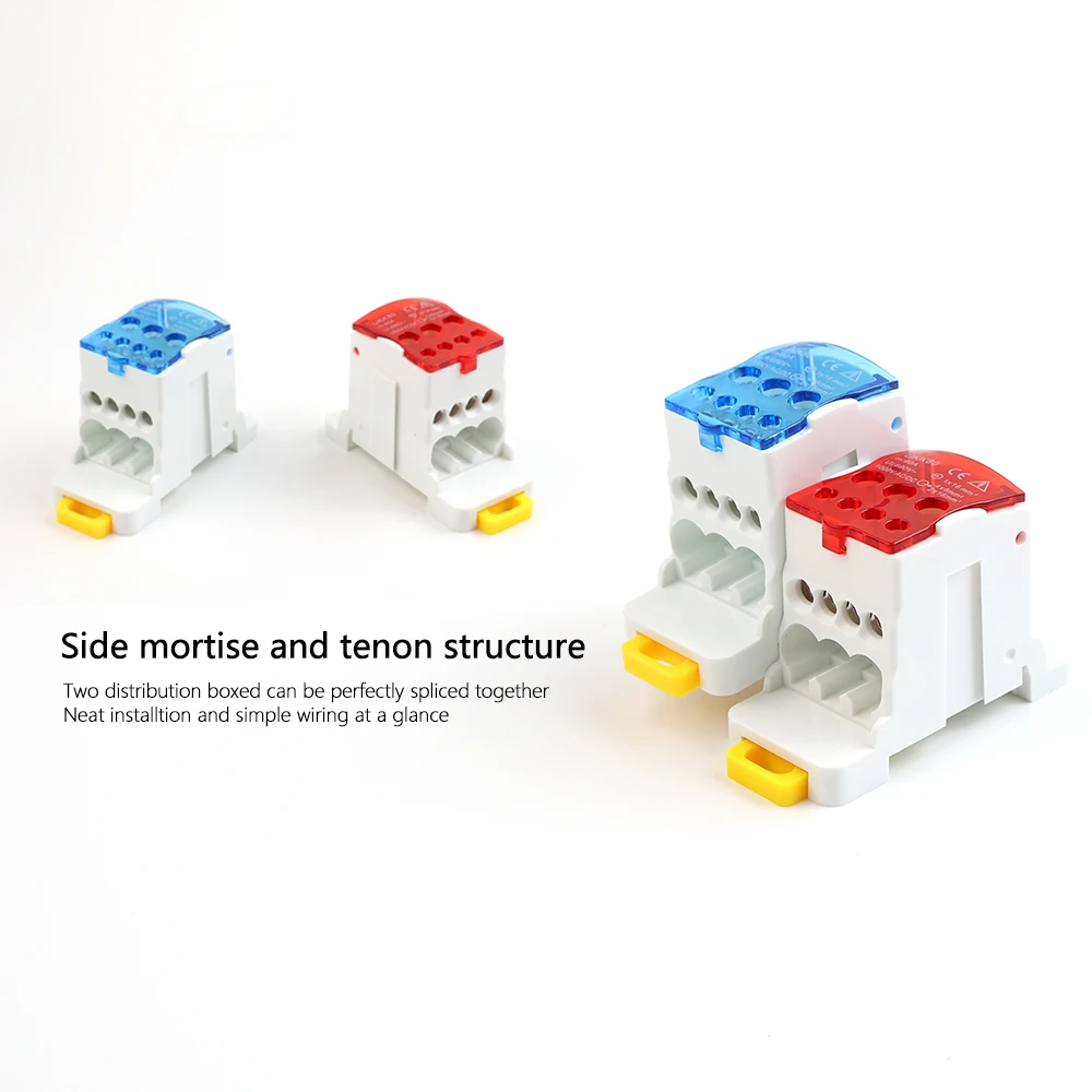 Single Pole Splitter Box UKK80A Large Current One into Multiple Branch Line Terminal Rail Splitter 125A 160A 250A