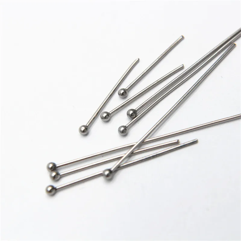 금 실버 도금 볼 헤드 핀, 316 스테인레스 스틸, 22, 25, 30mm, 쥬얼리 제작, 24 게이지, 10-50PCs/로트