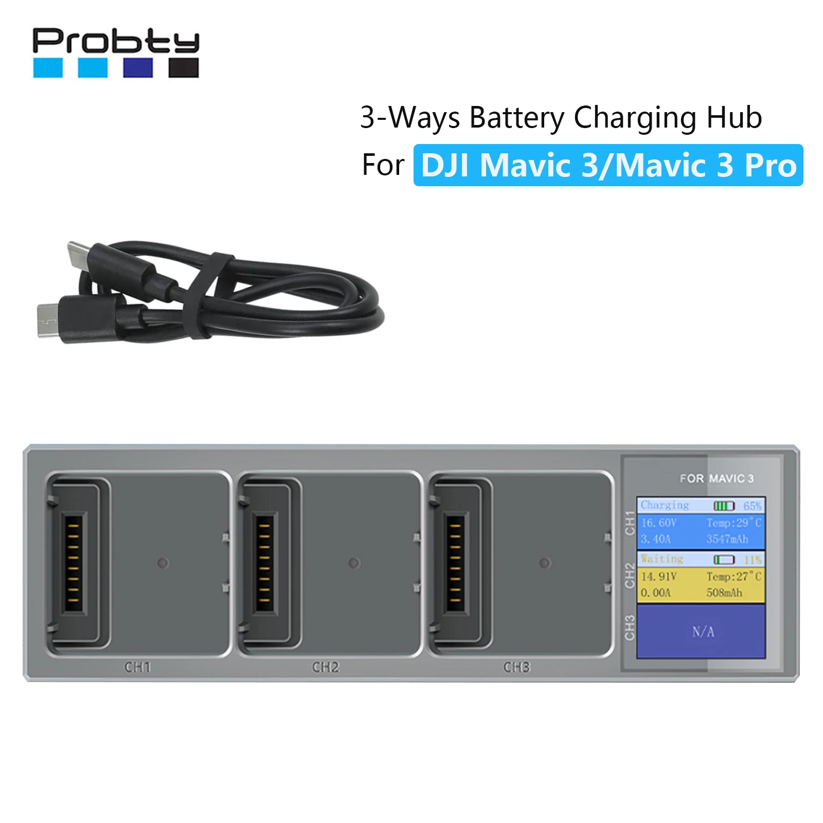 Chargeur Batterie Drone DJI 65W USB-C Rapide