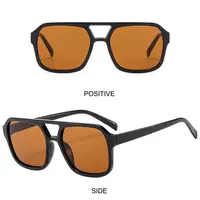 Lunettes de soleil aviation carrées rétro pour femmes et hommes, lunettes de soleil à grande monture, nuances de style ins des années 70 3
