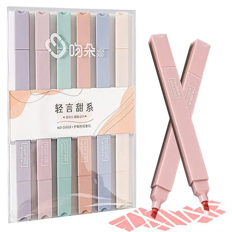 Aesthetic Highlighters Cute Assorted Colors Bible, Pas De Saignement Avec  Pointe Douce Stylos Esthétiques Marqueurs Kawaii Papeterie Pour Étudiants