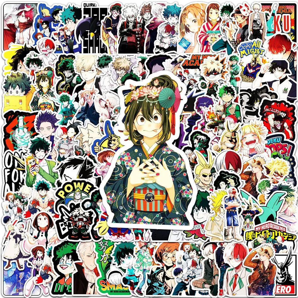 

10/30/50/100pcs My Hero Academia Anime Stickers Graffiti Laptop Izuku Midoriya Might Boku No Hero Academia Character Car Decals