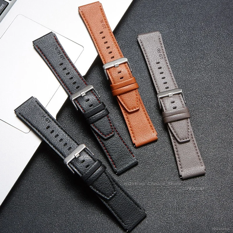Premium 22mm Waterproof Leather Sport Wristband Replacement
