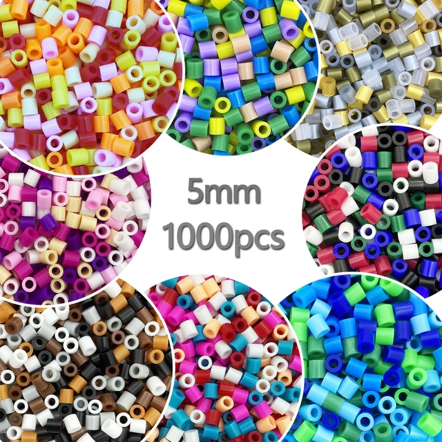 5mm 1000PCS Black white gray blue green purple Hama Beads for Kids Iron Fuse  Beads diy Puzzles Pixel Art Gift Children Toy