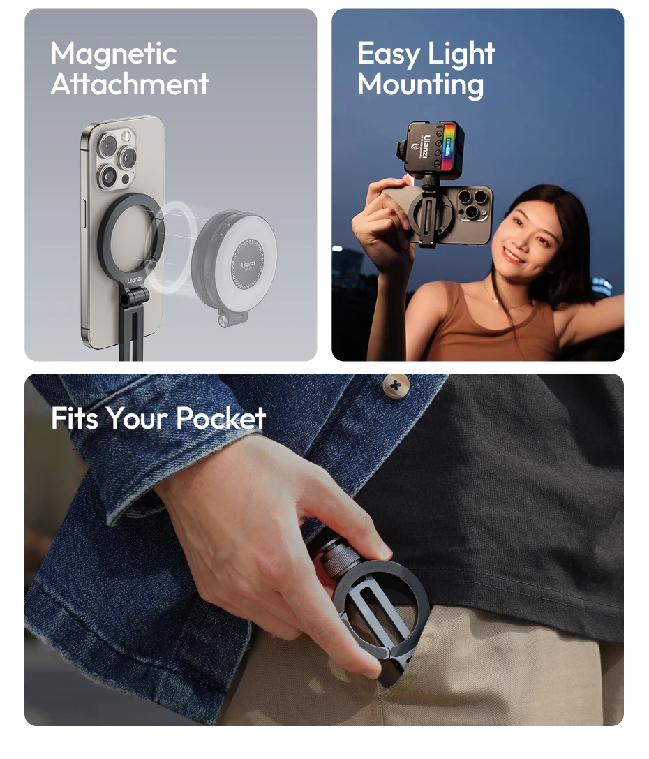 MA07 Magsafe Phone Holder for Iphone Camera Fill Light Tripod Mount with Cold Sh