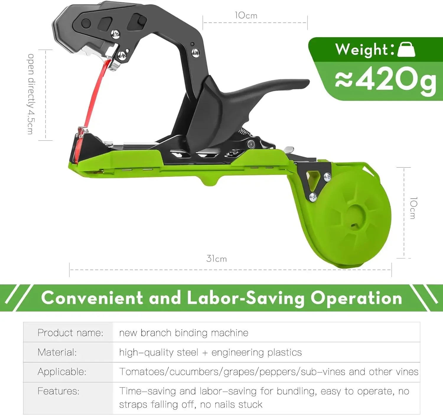 Nastro Per Legare Piante | 20 Rotoli | Per Orto E Giardino | Largo 11 Mm | 30 M Per Rotolo - Foto 5