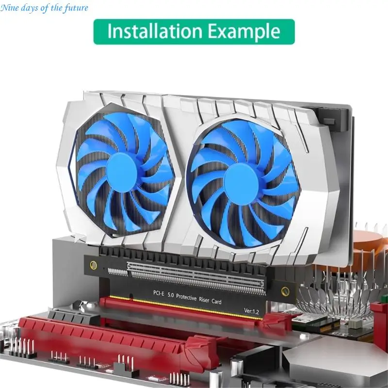 고급 PCIE 16x 5.0 상승 확장 카드 180도 고속 어댑터 카드 E65A