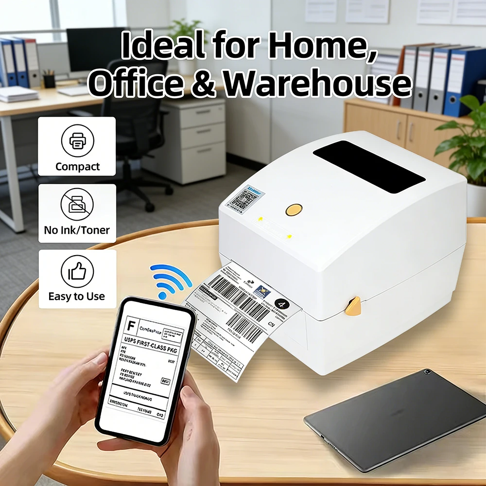4x6 배송 라벨 프린터 D424B (USPS/FedEx/UPS 바코드 라벨용) 4인치 익스프레스 라벨 감열 프린터