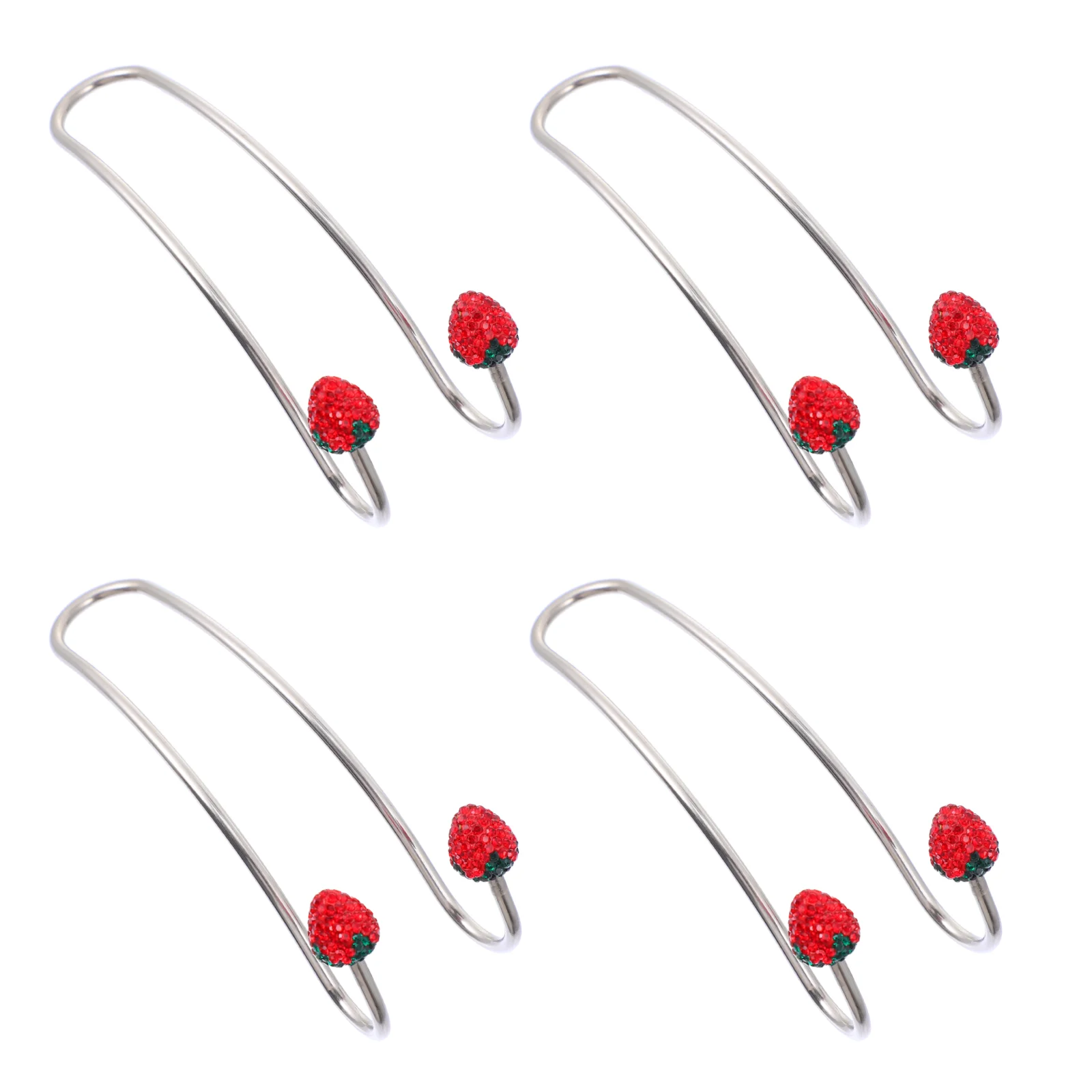 

4 Pcs Chair Car Seat Back Hook Handbags Strawberry Hooks Stainless Steel Backseat Hanger