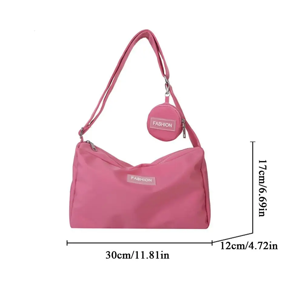 Hot Crossbody Bag Large Capacity Purse Harajuku Shoulder Messenger Bag Simple Nylon Shoulder Bag College Students School Bags