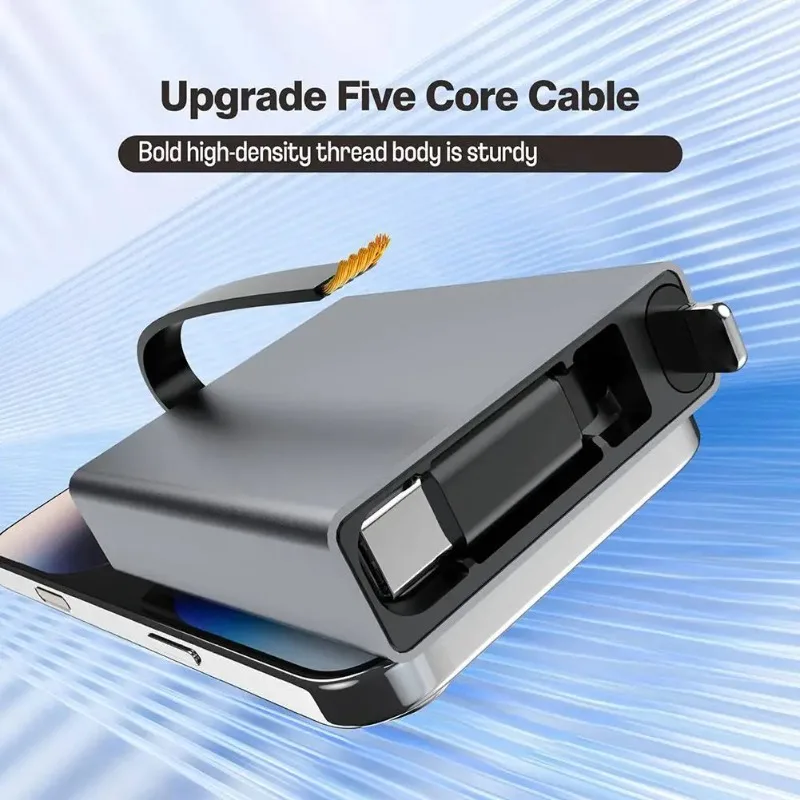 도착용 텔레스코픽 USB 케이블 타입 C 66W PD 4 in 1 데이터 케이블 고속 충전 접이식 아이폰 삼성 모바일 아이패드 노트북용