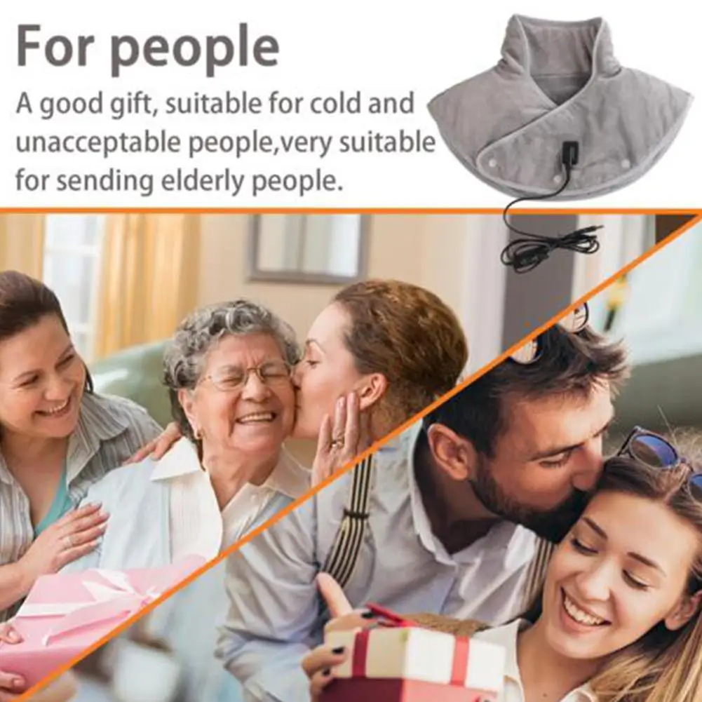 

Electric Heating shoulder Neck Pad Massager USB Cervical Brace Wrap Thermal Compress Relieve Pain Fatigue Warm Back Brace Tool