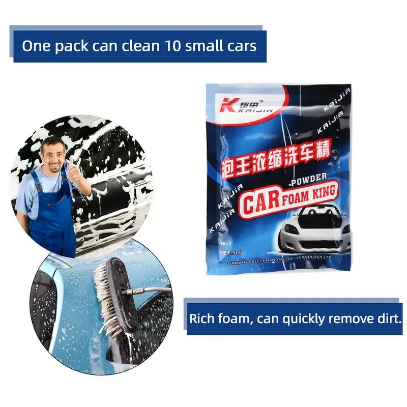 Foaming Car Wash Soap Car Cleaning Supplies Deep Cleaning Concentrated  Detergent 1.8 Oz Cleaner Powder Car And Truck Wash Auto - AliExpress