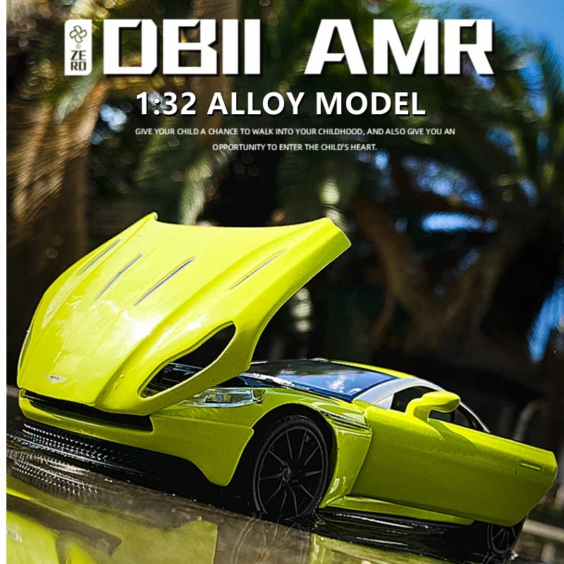 1:32 Aston Martin DB11 AMR спортивный автомобиль из сплава, Литые и игрушечные автомобили, металлическая Игрушечная машина, модель высокой модели, коллекционная игрушка в подарок
