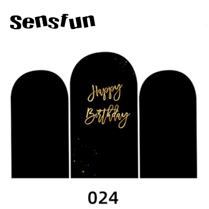 

Black Gold Adult Birthday Party Arch Backdrop Cover Man Woman Photography Background For Photo Studio Decoration