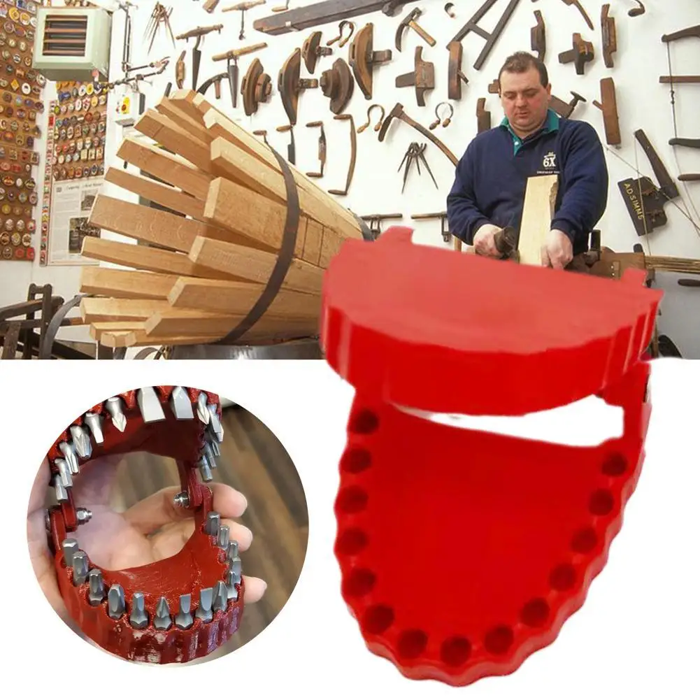 Funny Denture Drill Bit Holder Teeth Model Design Screwdriver Bit With 28 Bits Fits 1/4 Inch Hex And Drive Adapter Tools