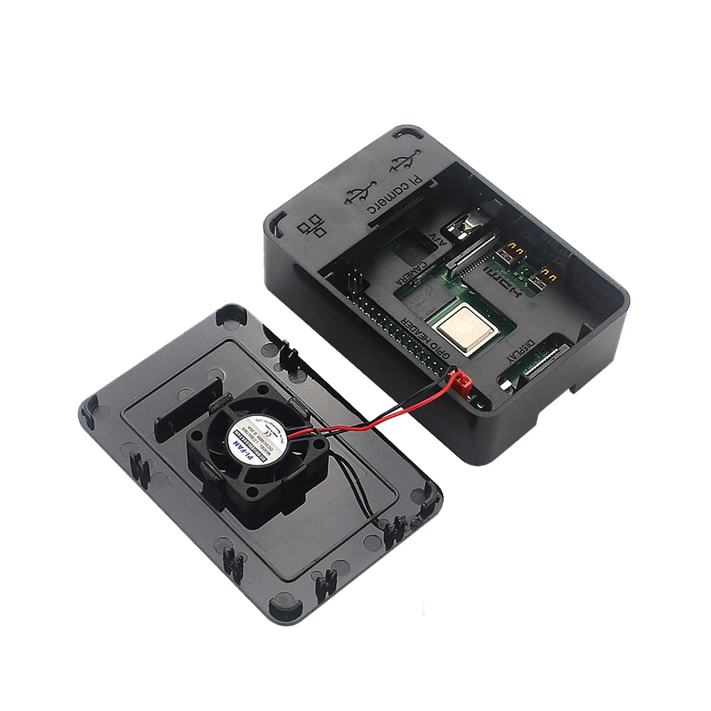 Raspberry pi Caixa de Plástico Caixa de Gabinete Abs Ventilador Dissipador Adaptador de Alimentação Cabo Hdmi para Rpi160 - Imagem 4