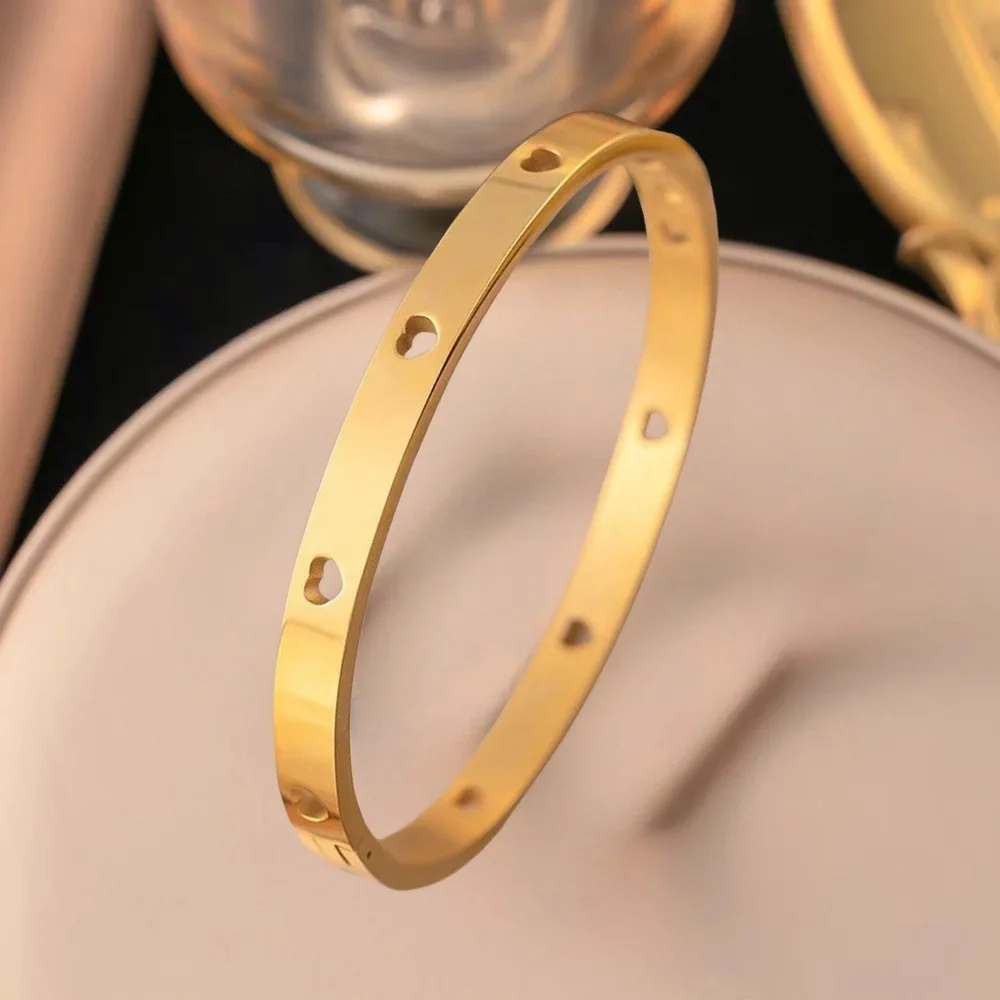 ZAKOL New Buling Pink Crystal Zirconia Stainless Steel Bracelet for Women Versatile Stackable Jewelry Waterproof Bangle Gift 4