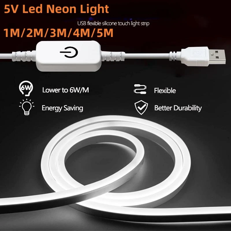 vimeepro 5V USB Neon LED strip 1m,Neon LED Lichtband,Wasserdicht LED  streifen,Led Leiste DIY Flexibel Lichtleiste für Innen Aussenbereich  Deko（Ohne Netzteil/Blau） : : Beleuchtung