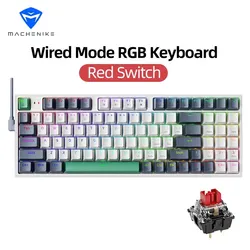 Enhanced Gaming Keyboard with Hot-Swappable Mechanical Keys & RGB Backlighting (Red Switch)