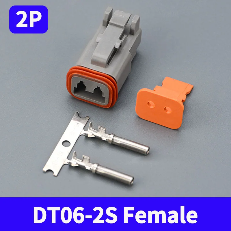 2 Pin Way Deutsch DT04-2P DT06-2S Waterproof Electrical Wire Connector 16-22 AWG DT Series Connector Male Female 5/10/100 Sets electrical wire connector