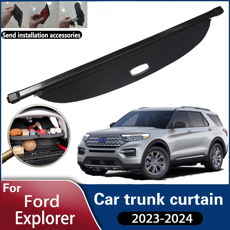 Car Trunk Curtain Covers For Ford Explorer 2023 2024 Car Trunk