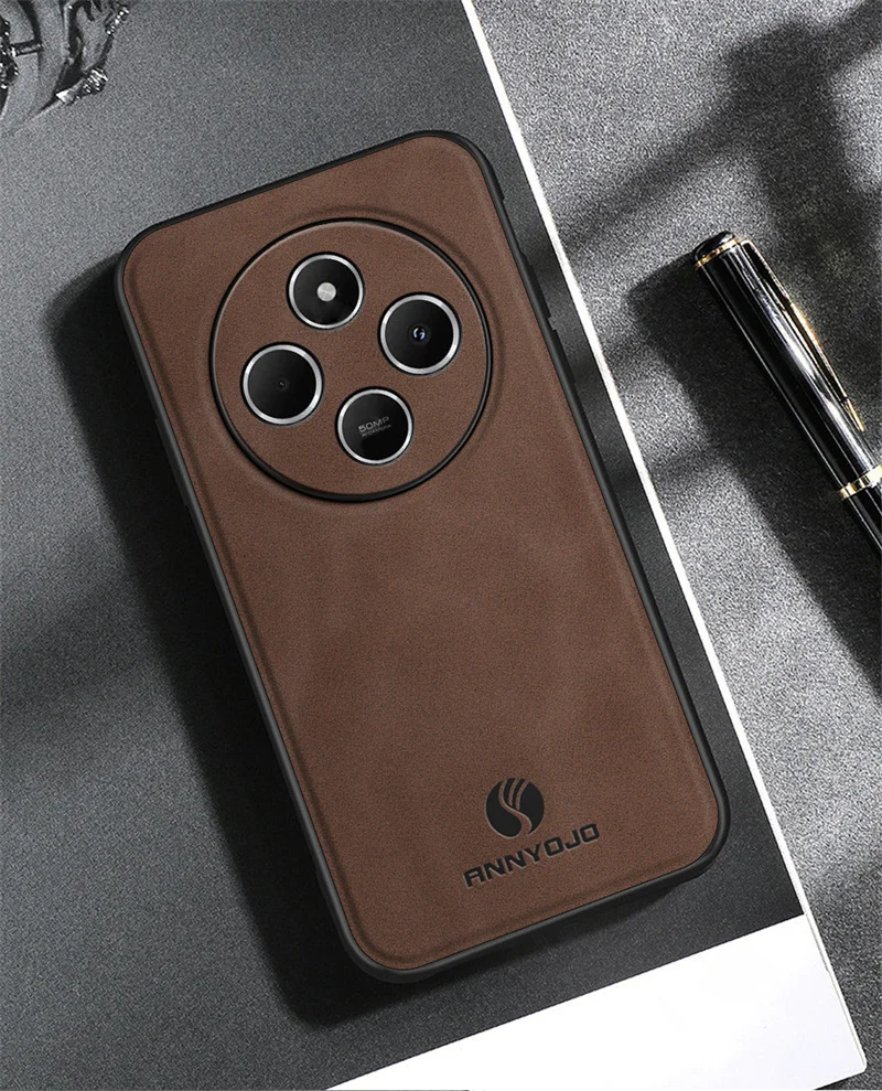 Luxury Leather Back Cover with Magnetic Holder - Premium Protection Case